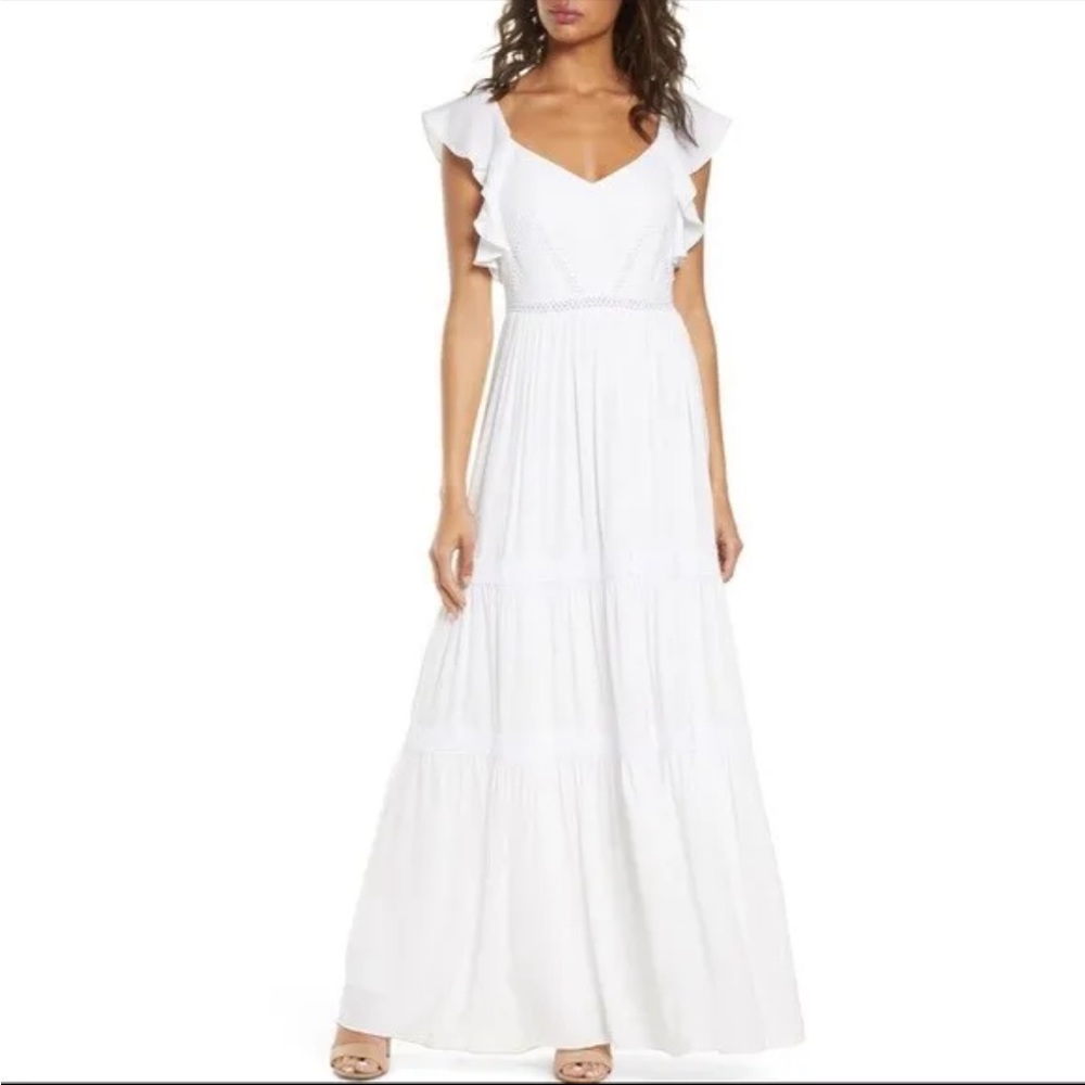 Lilly Pulitzer Ivie Maxi dress in white.